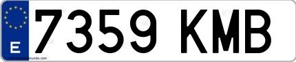 Ejemplo de matrícula española 7359 KMB