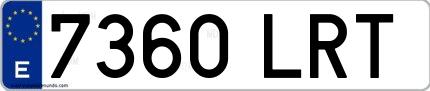 Ejemplo de matrícula española 7360 LRT