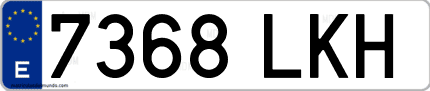 Ejemplo de matrícula de coche ordinaria 7368 LKH