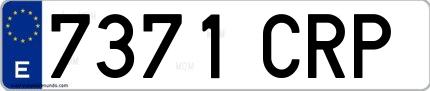 Ejemplo de matrícula española 7371 CRP