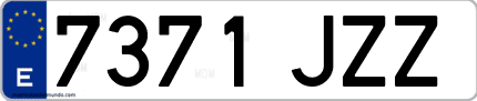 Ejemplo de matrícula de coche ordinaria 7371 JZZ