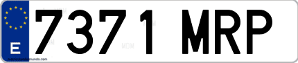 Ejemplo de matrícula de coche ordinaria 7371 MRP