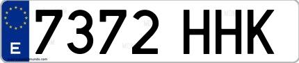 Ejemplo de matrícula española 7372 HHK