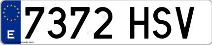 Ejemplo de matrícula española 7372 HSV