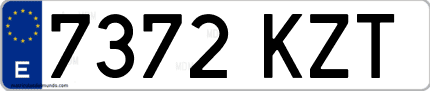 Ejemplo de matrícula de coche ordinaria 7372 KZT