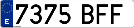 Ejemplo de matrícula de coche ordinaria 7375 BFF