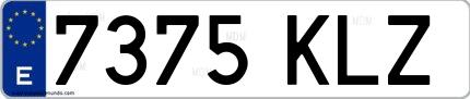 Ejemplo de matrícula española 7375 KLZ