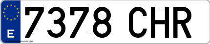 Ejemplo de matrícula de coche ordinaria 7378 CHR