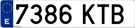 Ejemplo de matrícula de coche ordinaria 7386 KTB