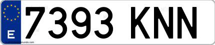 Ejemplo de matrícula española 7393 KNN