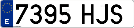 Ejemplo de matrícula de coche ordinaria 7395 HJS