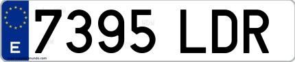Ejemplo de matrícula española 7395 LDR