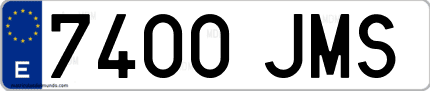 Ejemplo de matrícula de coche ordinaria 7400 JMS