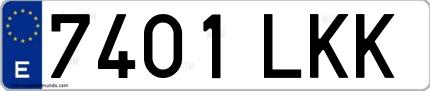 Ejemplo de matrícula española 7401 LKK