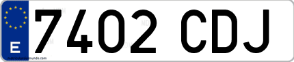Ejemplo de matrícula de coche ordinaria 7402 CDJ