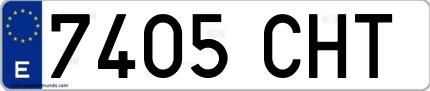 Ejemplo de matrícula española 7405 CHT