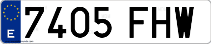 Ejemplo de matrícula de coche ordinaria 7405 FHW