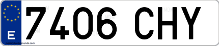 Ejemplo de matrícula de coche ordinaria 7406 CHY