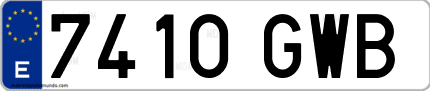 Ejemplo de matrícula de coche ordinaria 7410 GWB