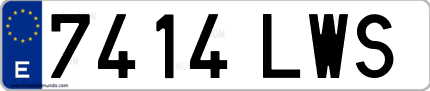 Ejemplo de matrícula de coche ordinaria 7414 LWS