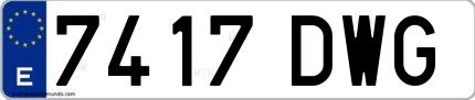 Ejemplo de matrícula española 7417 DWG