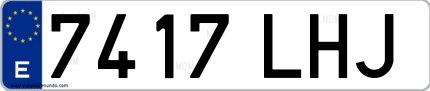 Ejemplo de matrícula de coche ordinaria 7417 LHJ