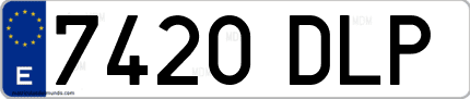 Ejemplo de matrícula de coche ordinaria 7420 DLP