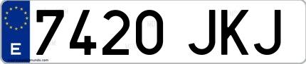 Ejemplo de matrícula española 7420 JKJ