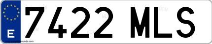 Ejemplo de matrícula española 7422 MLS