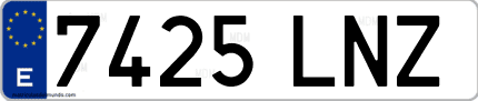 Ejemplo de matrícula de coche ordinaria 7425 LNZ