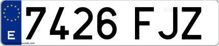 Ejemplo de matrícula española 7426 FJZ