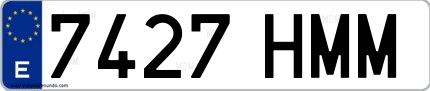 Ejemplo de matrícula española 7427 HMM