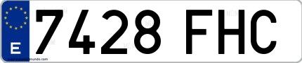 Ejemplo de matrícula española 7428 FHC