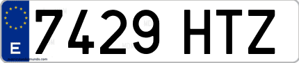 Ejemplo de matrícula de coche ordinaria 7429 HTZ