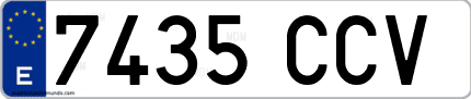 Ejemplo de matrícula de coche ordinaria 7435 CCV