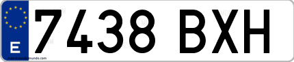 Ejemplo de matrícula de coche ordinaria 7438 BXH