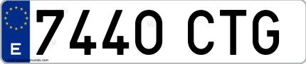 Ejemplo de matrícula española 7440 CTG