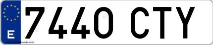 Ejemplo de matrícula española 7440 CTY