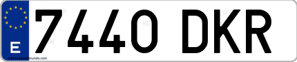 Ejemplo de matrícula de coche ordinaria 7440 DKR