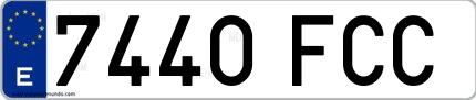 Ejemplo de matrícula española 7440 FCC
