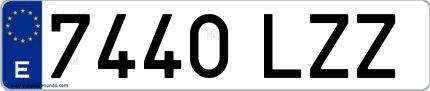 Ejemplo de matrícula española 7440 LZZ
