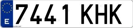 Ejemplo de matrícula española 7441 KHK