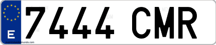 Ejemplo de matrícula de coche ordinaria 7444 CMR