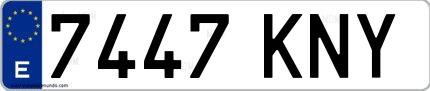 Ejemplo de matrícula española 7447 KNY