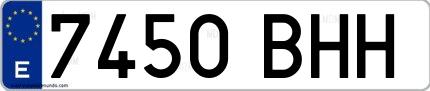 Ejemplo de matrícula española 7450 BHH