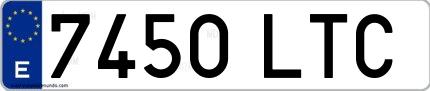 Ejemplo de matrícula española 7450 LTC