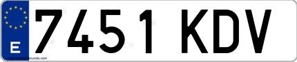 Ejemplo de matrícula española 7451 KDV