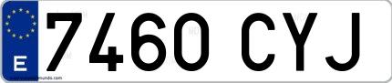 Ejemplo de matrícula española 7460 CYJ