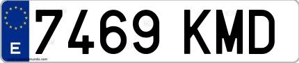 Ejemplo de matrícula española 7469 KMD