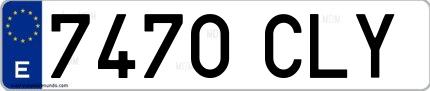 Ejemplo de matrícula española 7470 CLY